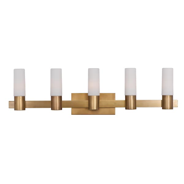 Maxim Lighting Contessa 5-Light 36.75" Wide Natural Aged Brass Vanity Light 22415SWNAB - main